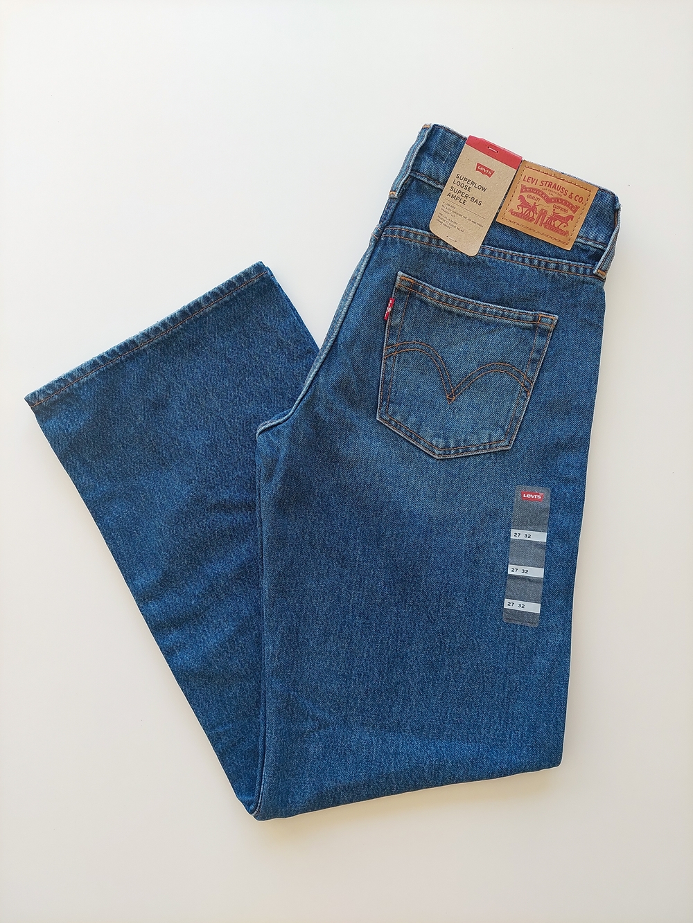 Levi's Superlow Loose Y2K Low Rise  Jeans Denim Wide-Leg Size 27